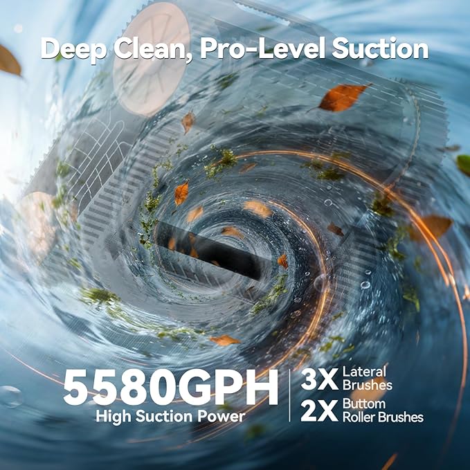 Ultra Nebula Cordless Pool Vacuum Robot, with 5580 GPH Suction, 180 Mins Runtime, Floor & Wall Cleaning, Smart Navigation, Pool Cleaner for Inground and Above Ground Pools up to 3229 Sq.Ft - Image 2