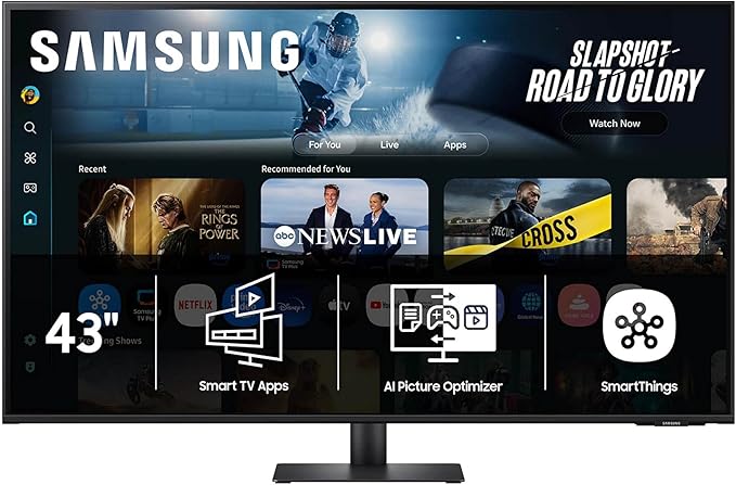 Samsung 43” Smart Monitor M7 (M70F) 4K UHD Display, Samsung Vision AI, Smart TV Apps, Gaming Hub, USB-C, HDMI and USB-A, Black, LS43FM702UNXZA, 2025 by Unknown