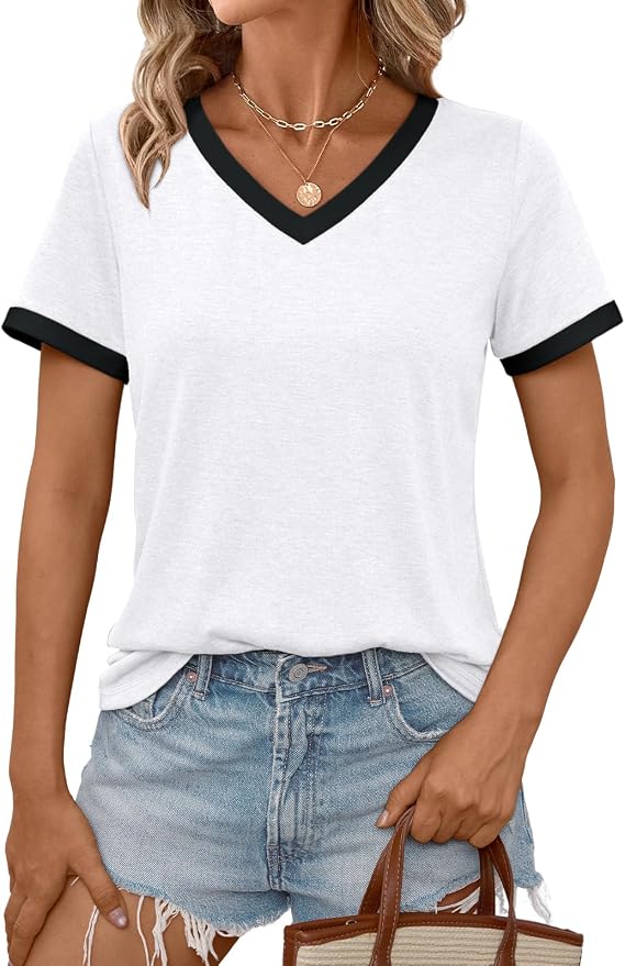 AUTOMET Womens Short Sleeve T-Shirts Summer Tops Casual Soft Tunic V Neck Basic Workout Clothes Spring Fashion Outfits 2026 - Image 2