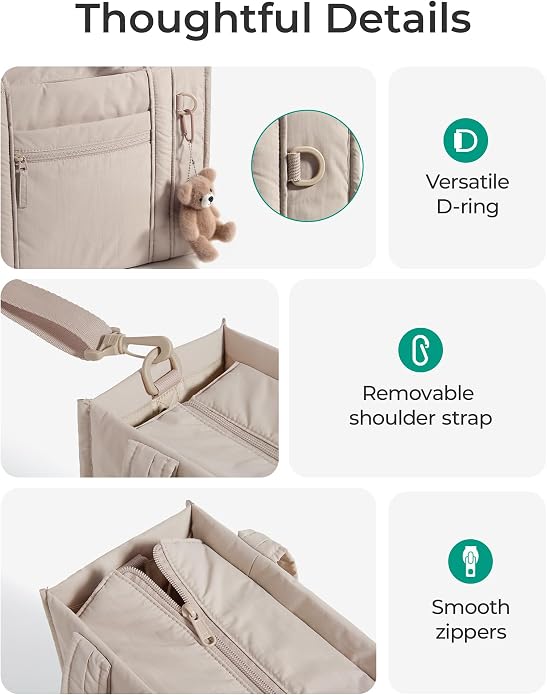 BAGSMART Boxy Tote Bag for Women, Crossbody Work Bag with Zipper | 3 Sizes Small Mini Tote Bag, Inner Tumbler Pocket Crush Bow Should Bag for Travel Work College - Image 5
