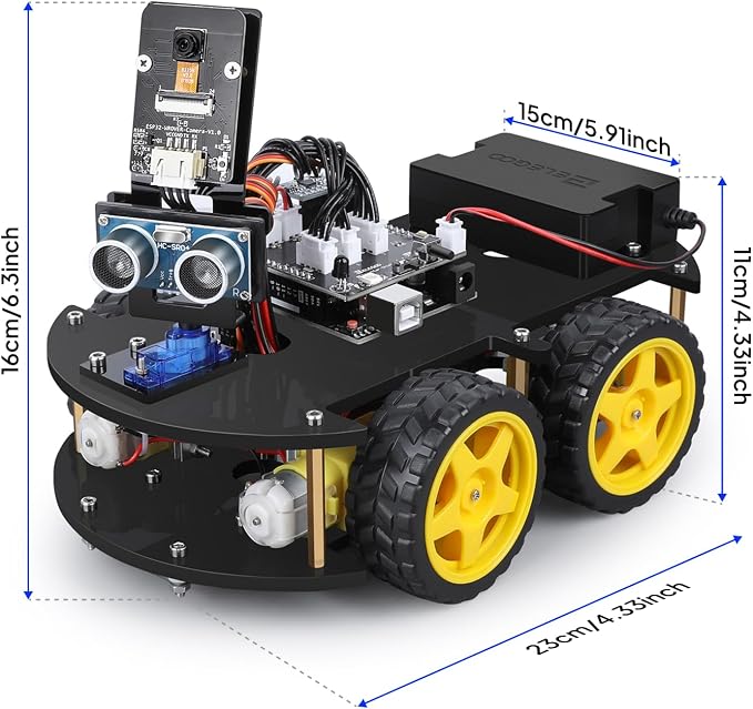 ELEGOO UNO R3 Smart Robot Car Kit V4 for Arduino Robotics for Kids Ages 8-12 12-16 STEM Science Kits Coding Gifts for 8 9 10 11 12 13 14 15 16 Year Old Boys Girls Teens Cool Engineering Building Toys | FPV Video, Line Tracking, Ultrasonic Obstacle Avoi... - Image 2