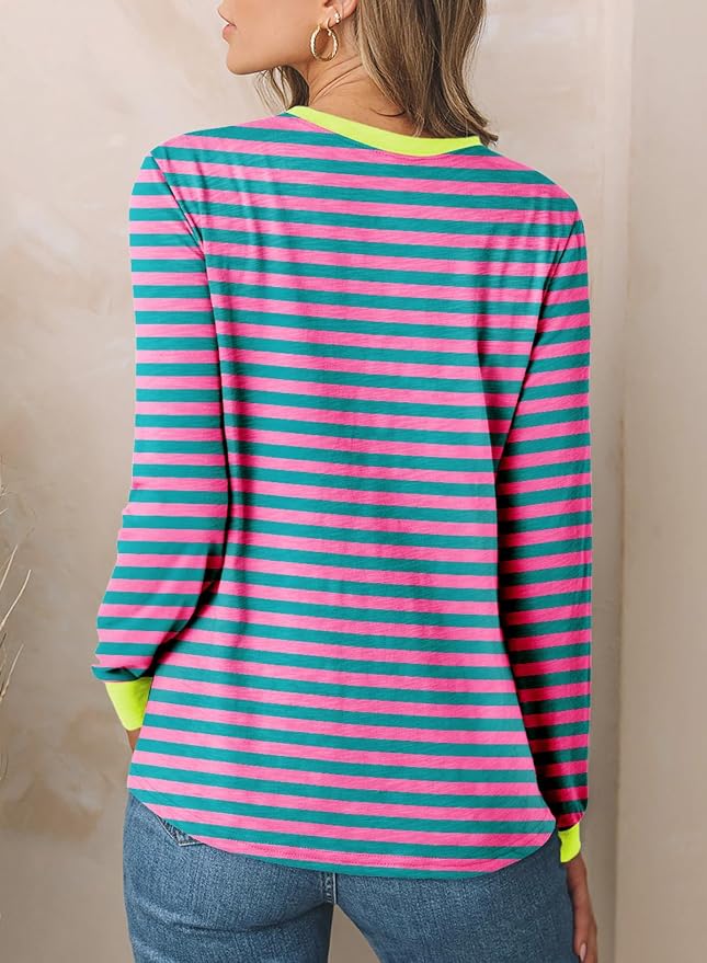 EVALESS Womens Crewneck Long Sleeve Tops Casual Polka Dots Tops Fall 2026 Tshirts Shirts - Image 4