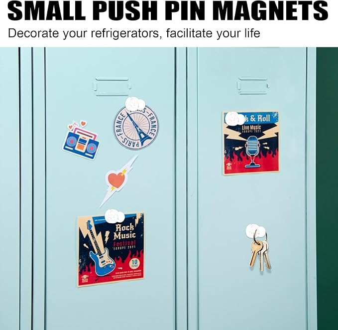 LOVIMAG Fridge Magnets 20Pcs, Magnet for Refrigerator Whiteboard, White | Small Strong Neodymium Metal Cute Push Pin for Classroom, Kitchen, Accessories Decorative, Office, Calendar - Image 7
