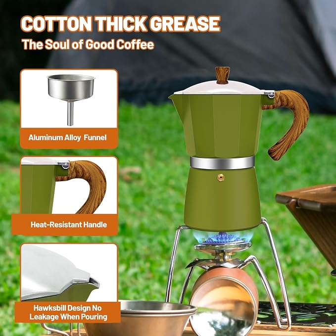 3 Cup Aluminum Espresso Stovetop Moka Pot Express Coffee Maker Percolator Italian Classic Mocha Coffee Machine for Italian and Cuban Cafe Brewing for Home & Camping 150ml 5oz - Image 5