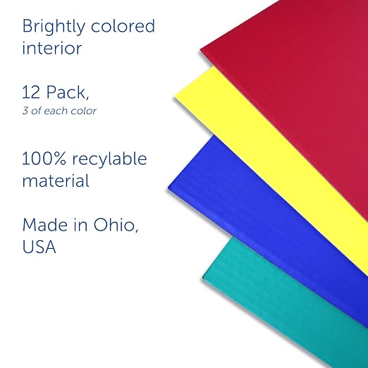 Flipside Products 18”x 48” Assorted Color Study Carrel, Red, Green, Blue, Yellow Privacy Boards, Student Privacy and Focus Booth for The Classroom, Desk Divider Cubby for Tests, Made in USA - 12 Pack - Image 4