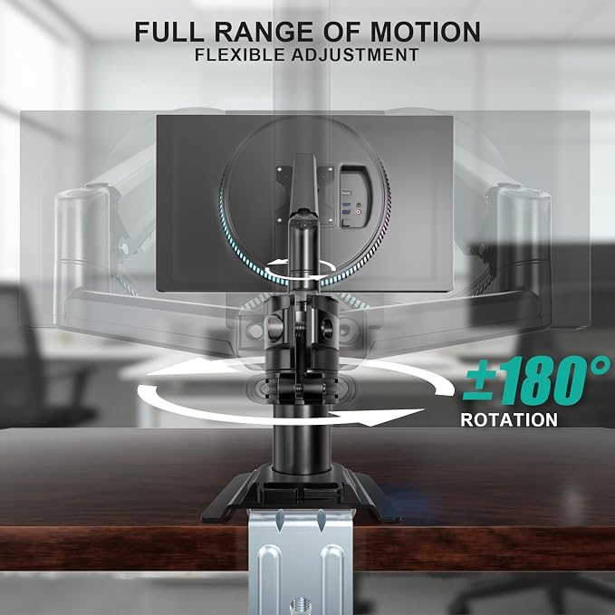 WALI Single Monitor Arm 13-33 Inch, Single Monitor Mount, Vesa Desk Mount up to 19.8lbs Single Monitor Stand with Clamp, VESA 75x75mm or 100x100mm Compatibility(GSDM001), Black - Image 4