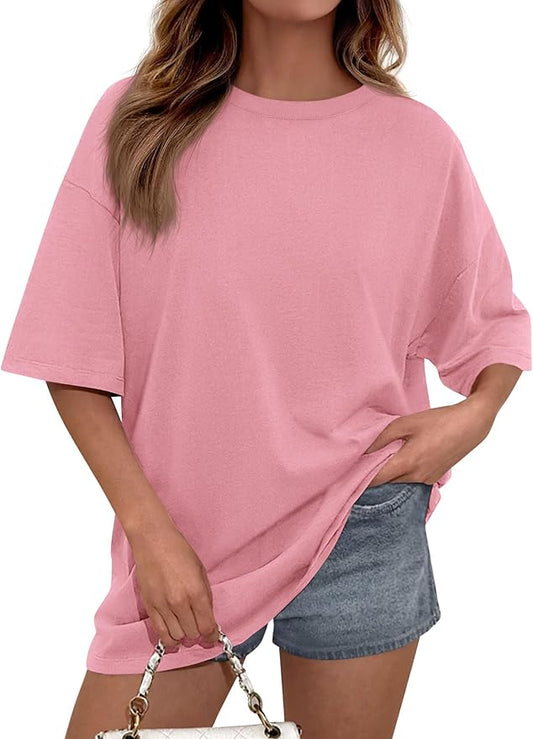PRETTYGARDEN Womens 2026 Spring Going Out Tops Casual Short Sleeve Crewneck Loose Fit Basic Oversized T Shirts Summer Outfits by PRETTYGARDEN