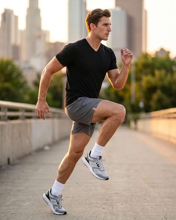 5 Pack Men's Dry Fit V Neck Gym Workout T Shirts Athletic Moisture Wicking | Cooling, Quick Dry, Breathable, Short Sleeve, Exercise, Cycling, Sports, Outdoor, Fitness, Golf, Crossfit, Hiking, Tennis - Image 6