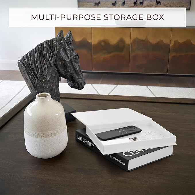 Aesthetic Decorative Books - Set of 2 Stylish Boxes Enhance Your Coffee Table, Bookshelf or Mantel Decor - Beautiful Fake/Faux Books for Modern Home Decoration, Photo Storage and as a Keepsake Box - Image 3