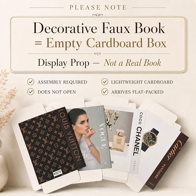 PROBENEX 4-7 Pieces Fashion Decorations Book Set. Premium Aesthetic Faux Books for Room Decor. (4) | Refined Modern Look - Not Real, No Pages Inside - Arrives Flat, Tool-Free 2-Min Setup - Image 2