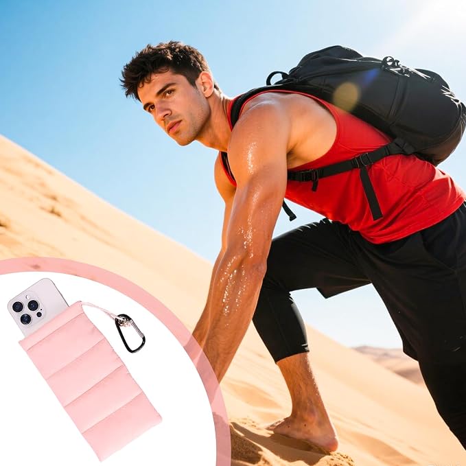 Lyreh Thermal Phone Case with Carabiner, Universal Cellphone Pouch to Prevent Freezing and Overheating, Insulated Warm Phone Cover Bags Extend Battery Life for Outdoor Sports Lovers Gifts (Pink) - Image 6