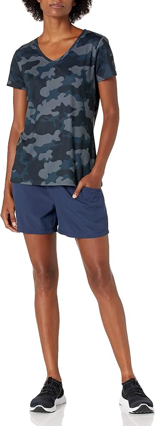 Amazon Essentials Women's Active Quick Dry Tech Stretch Short-Sleeve V-Neck T-Shirt (Available in Plus Size), Pack of 2 - Image 4