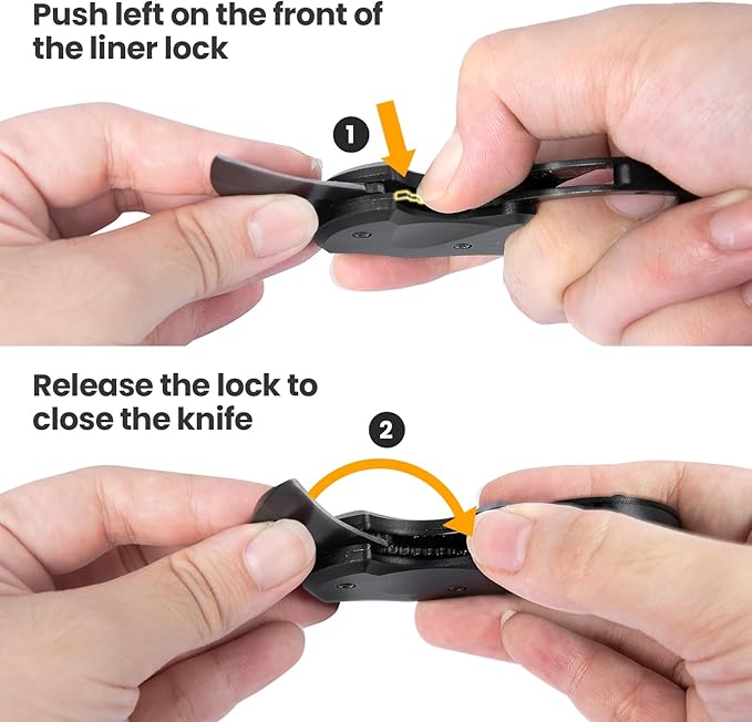 FUNBRO 2 Pack Small Pocket Knife Gifts for Men & Women | Folding Box Cutter, Birthday & Stocking Stuffers Gifts for Wife Husband Dad Mom (Black & Orange) - Image 4