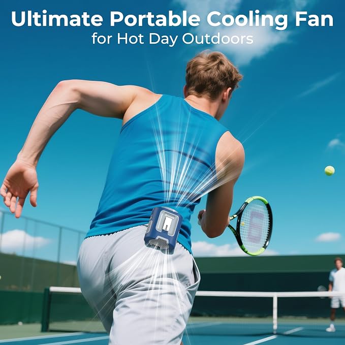 AMACOOL Mini Portable Waist Fan Clip on, Gifts for Father Him Men Dad Husband, 13000RPM Rapid-Cooling Personal Neck Fans, Wearable Shirt Belt Fan for Women Men Outdoor Work Jobsite Travel Camping - Image 2
