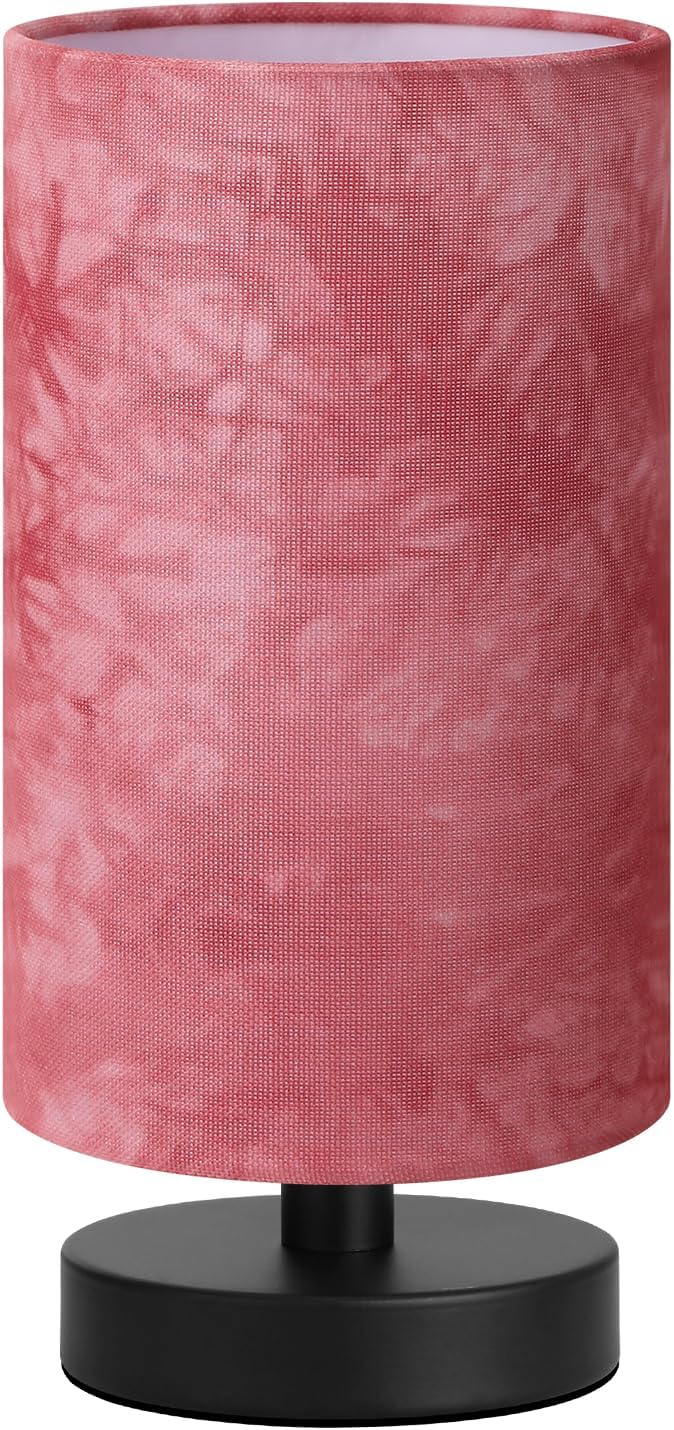 Fenmzee Small Table Lamps(Pink Shade - Black Base, 9" Inline Control) | 3000K LED Blub Included | 680 Lumens | Easy Assembly | Minimalist Design | E26 | for Kitchen | for Kids Room - Image 9