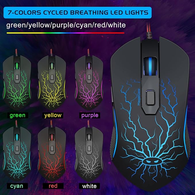 Gaming Keyboard and Mouse Combo, K1 RGB LED Backlit Wired Keyboard with 104 Key Computer PC Gaming Keyboard for PC/Laptop (Black) - Image 6