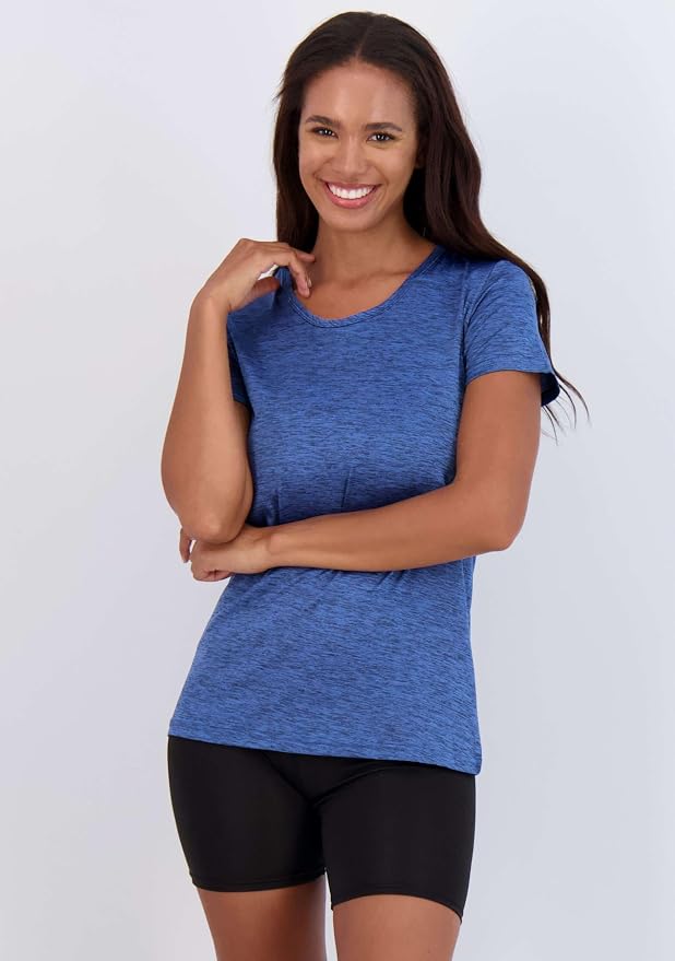 5 Pack Women's Dry Fit Short Sleeve Athletic Gym Workout Running Tops | Available in Plus Size, Exercise, Sports, Fitness, Quick Dry, Cooling, Moisture Wicking, Loose Basic Tees, Yoga, Pilates - Image 2