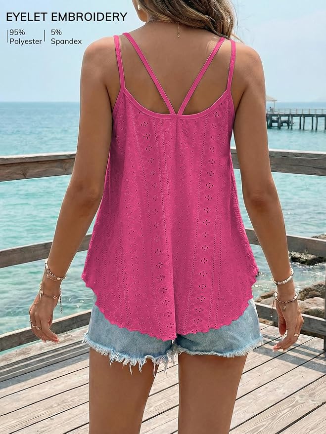 ATHMILE Women's Tank Tops Sleeveless Summer Top Spaghetti Strap Spring Shirt Loose Fit Beach Vacation 2026 Casual - Image 2