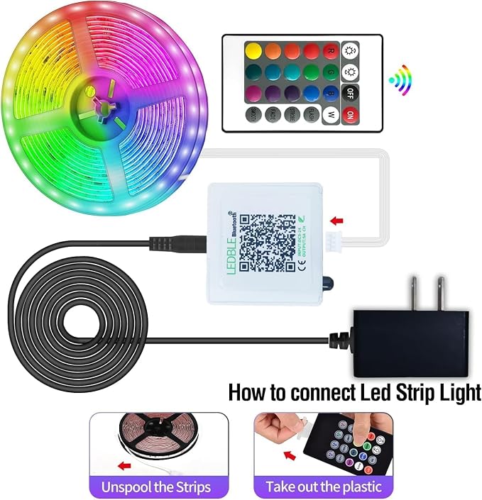 AILBTON 200ft Led Strip Lights(2 Rolls of 100ft led Lights) Ultra Long Led Light Strip with App Voice Control Remote,5050 RGB Music Sync Color Changing Led Lights for Bedroom,Party,Home Decoration - Image 6