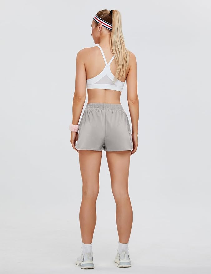 Blooming Jelly Women's Quick-Dry Running Shorts Workout Sport Layer Active Shorts with Pockets 1.75" - Image 2