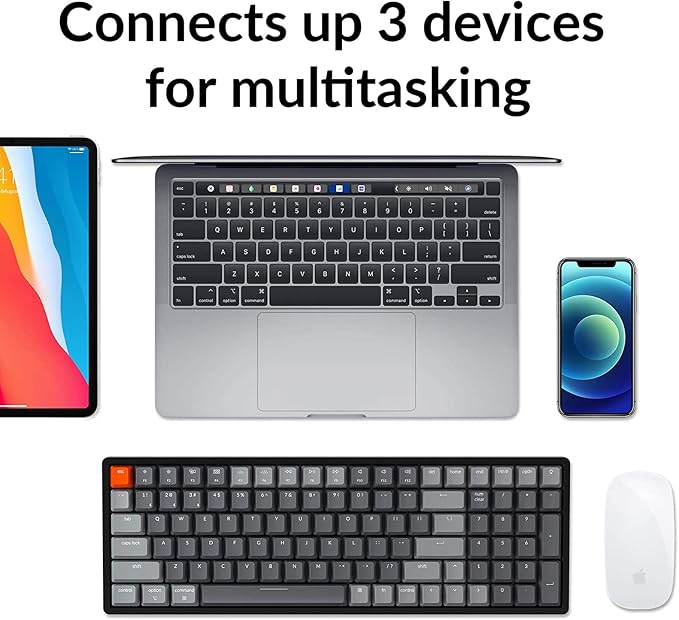 Keychron K4 Wireless Bluetooth/USB Wired Gaming Mechanical Keyboard, Compact 100 Keys RGB LED Backlit Gateron Brown Switch N-Key Rollover, Aluminum Frame for Mac Windows, Version 2 - Image 4