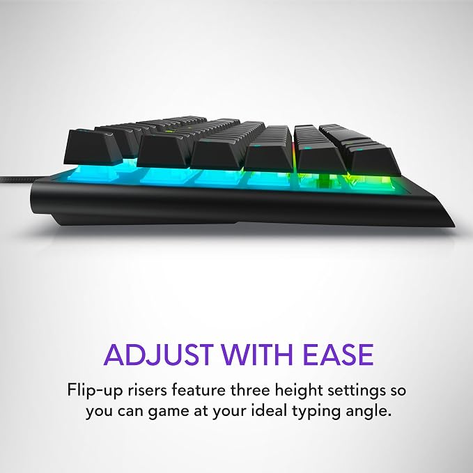 Alienware Wired Gaming Keyboard AW420K, Linear Mechanical, TKL | USB-C, Detachable Cable, Adjustable Height, RGB Per-Key, Dark Side of the Moon, 2-Year Warranty - Image 4