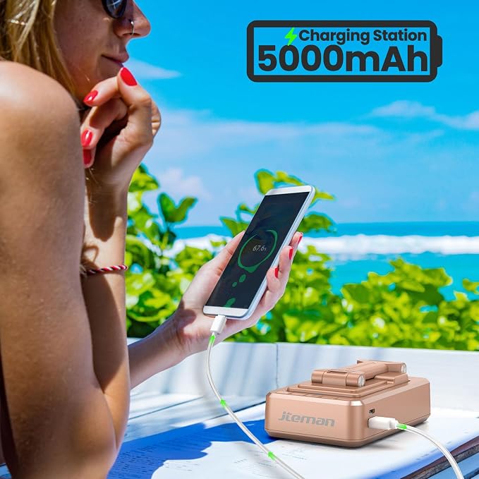 JTEMAN Cell Phone Stand with Bluetooth Speaker and Charging Function, HD Sound Adjustable Phone Holder, Birthday Gifts for Men Women, Cool Tech Kitchen Gadgets for All Phones,Tablet (Rose Gold) - Image 3