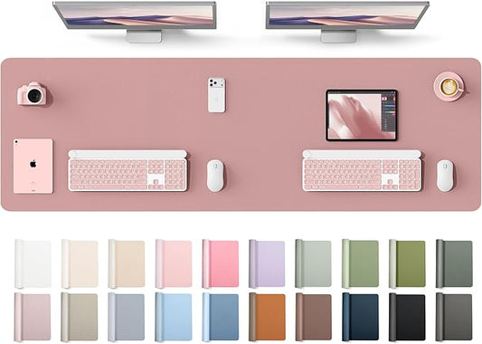 YSAGi Leather Desk Protector, Office Mat, Large Mouse Mat, Non-Slip PU Leather Blotter, Laptop Desk Mat, Waterproof Writing Pad for Office and Home(Pale Mauve, 63" x 17.2") by YSAGi