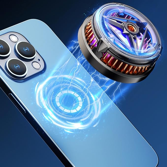 Magnetic Cooler, Plug-in – Portable Semiconductor Fan Phone, Temperature Display&Light Laptops Tablet, Home Vlogging Outdoor Live Streaming | Laptops Tablet Home Vlogging Outdoor Live Streaming - Image 6