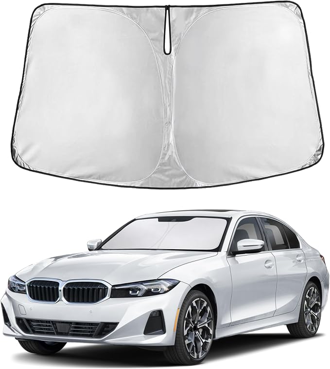 EcoNour Windshield Sunshade Compatible for BMW 3 Series 2019-2024 2025 2026, Sun Visor for Front Windshield & Window Sun Shade Cover, UV Heat Blocker & Protector, Car Accessories by EcoNour