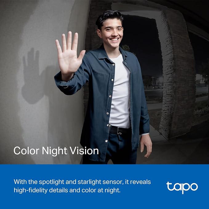 Tapo TP-Link Smart Video Doorbell Camera, Chime Included, 2K 5MP, Color Night Vision, 2-Way Audio, Free AI Detection, Cloud/SD Card Storage, Works w/Alexa & Google Home, D230S1 - Image 3