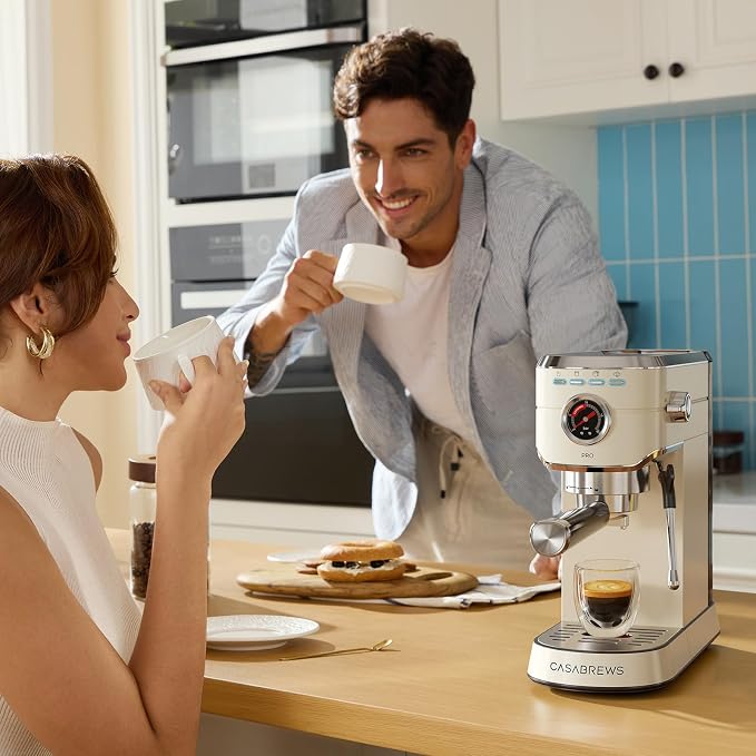 CASABREWS 5418 PRO Compact Espresso Cofee Machine with Fast Heating System | Brew Ready in 5 seconds, Brews 2+ milk drinks in a row, 20-Bar Pump, Built-in Pressure Gauge, Pro Steam Wand for Lattes - Image 7