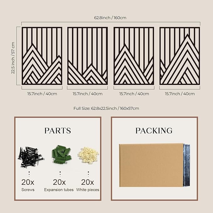 Glamativity 4 Pack Black Abstract Metal Wall Art, Minimalist Décor Single Line Art Wall Décor, 3D Textured Metal Wall Sculptures, for Living Room Bedroom Bathroom Study Room (Mountain Line, L Size 22.5 x 15.7'') - Image 6