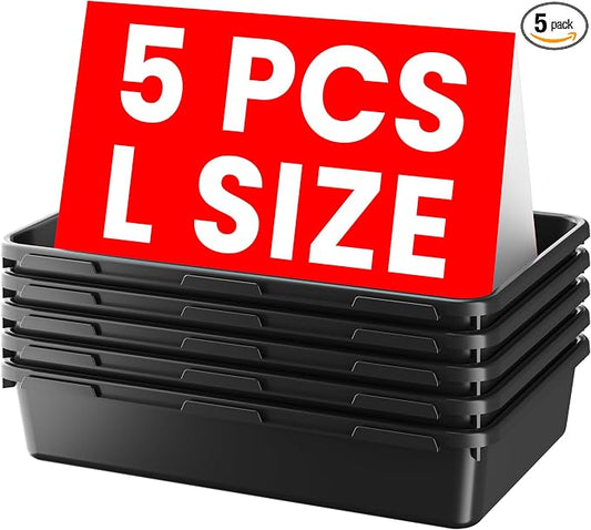 A-LUGEI【Large Size】【5 Pcs】 Tool Box Organizer Tray Divider【Single Size】 Desk Drawer Organizer Bin, Garage Organization and Storage Toolbox for Rolling Tool Chest Cart Cabinet WorkBench Part Widget by A-LUGEI