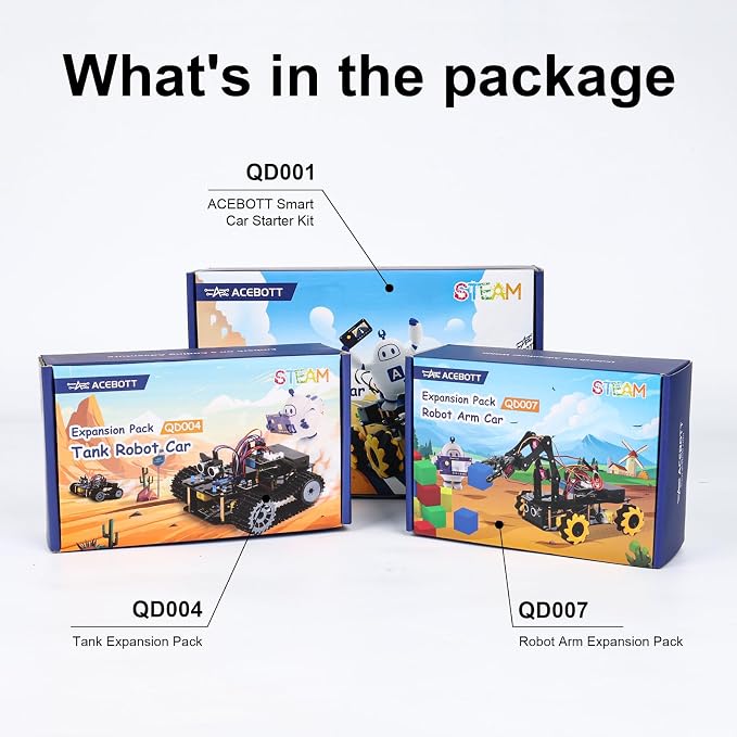 4 in 1 Robotics for Kids Ages 12-16, Smart Robot Arm with 5DOF + Tank Car, STEM Toys Compatible with Arduino & Scratch & Python, App & Remote Control, Gift for Kids & Teens & Adult - Image 8