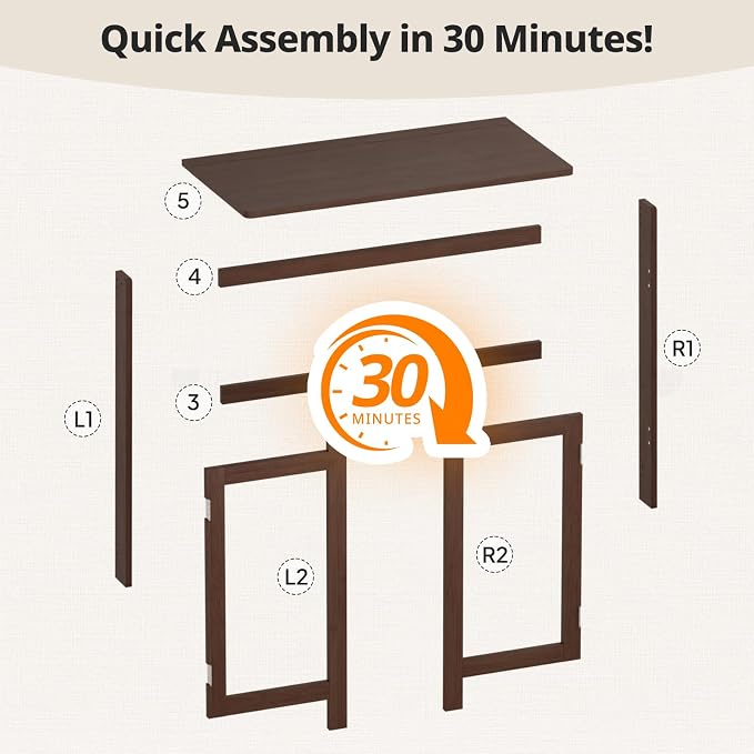 Bamboo Folding Desk for Small Spaces, Small Compact Foldable Desk, Brown | Space Saving Foldable Desk, Writing Desk Computer Table for Bedroom Home Office, Easy Assembly - Image 9