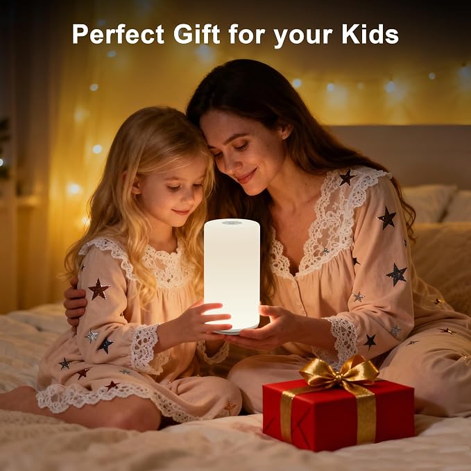 Touch Bedside Table Lamp, [RGB Mode] 3 Way Dimmable Warm White Lights for Bedroom, Multi-Color Smart Nightstand Lamp Desktop LED Lamp for Living Room Home Gifts - Image 9
