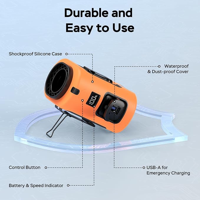 AMACOOL Mini Portable Waist Fan Clip on, Gifts for Father Him Men Dad Husband, 13000RPM Rapid-Cooling Personal Neck Fans, Wearable Shirt Belt Fan for Women Men Outdoor Work Jobsite Travel Camping - Image 7