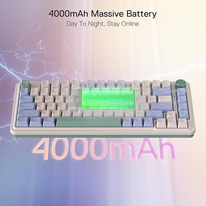 Redragon K673 PRO Wireless 81-Key RGB Gasket Gaming Keyboard, Scroll Knob | Multi-Function Control Wheel, 0-Delay Tri-Mode, Cushioned 5-Layer Noise Dampening for Creamy Thocky Sound, Compact 80% Size - Image 8