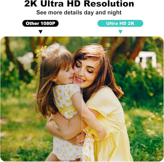 2K UHD Smart Wireless Security Camera Indoor/Outdoor,Battery Powered WiFi Camera with Color Night Vision, Motion Detection, 2-Way Audio, Weatherproof, Cloud/SD Storage for Home Security (2.4GHz Only) - Image 2