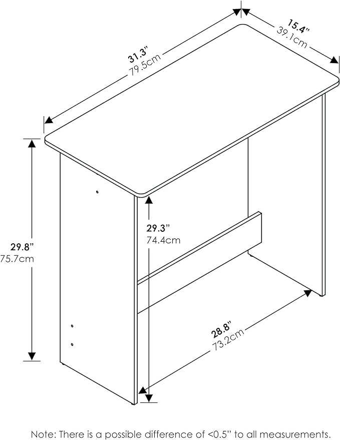 FURINNO Simplistic Study Table, Espresso - Image 3