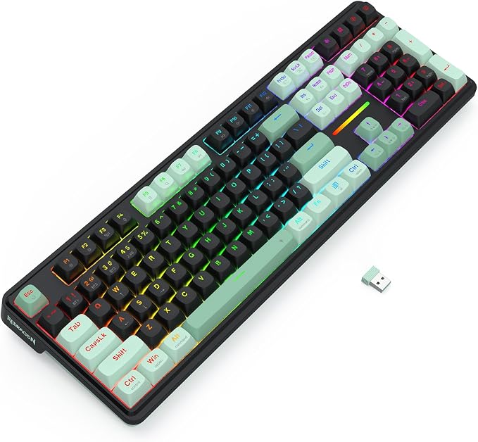 Redragon K745 PRO Wireless 108-Key Gasket RGB Gaming Keyboard, 4 Hotkeys | Extra Shortcut Keys, 0-Delay Tri-Mode, Cushioned Noise Dampening for Creamy Thocky Sound, Unfaded PBT Keycaps, PRO Software - Image 8