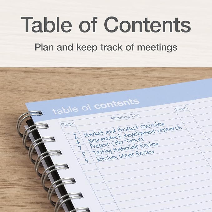 Oxford Meeting Notebook, Undated, Customizable Work Notes, Spiral Bound, Black Cover, Heavyweight 32 lb. White Paper, 7.5" x 10", 160 Pages (63830) - Image 4