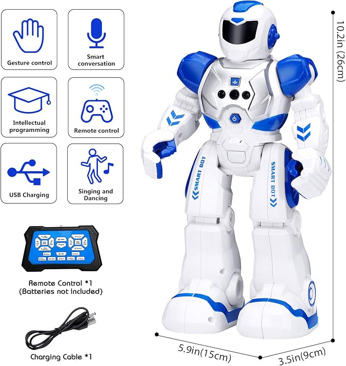 KingsDragon Robots Toy for Kids, RC Robot Gesture Sensing Toy | Interactive Walking Singing Dancing Robot Birthday Presents for Boys Girls Age 6 7 8 9 10 11 12 Years Old - Image 6
