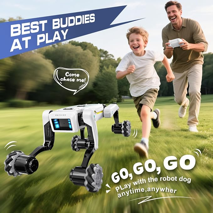 Smart Robot Dog with Wheels, 30+ Bionic Actions, Voice & Remote Control, Programmable Moves, Rechargeable Battery, All-Terrain Stunt Pet Toy for Kids - Image 6
