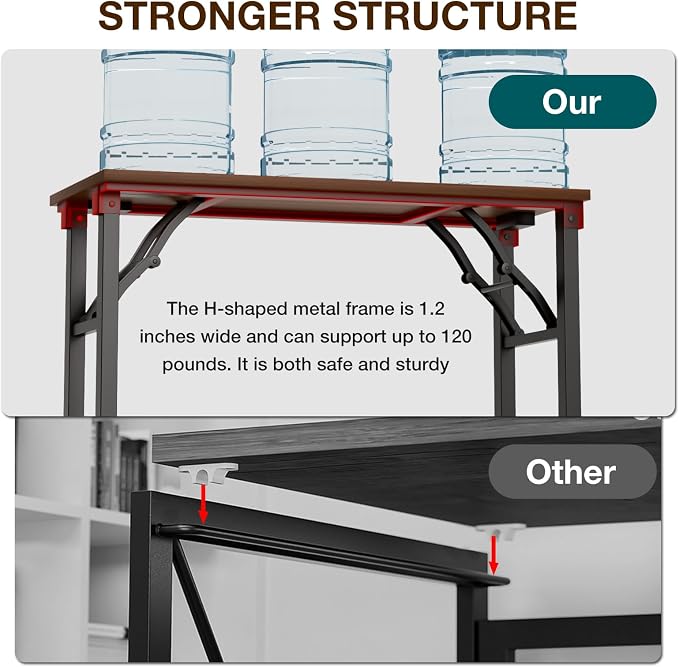 TEMI Small Computer Desk Folding Table - No Assembly, Compact 35.8" Foldable Desk with Power Outlets & USB Charging Port, Portable Small Office Desk, Ideal Mini Study Table for Narrow Spaces, Walunt - Image 9