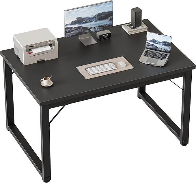 Mericonia 40 Inch Computer Desk, 1" Thick Small Office Table, Black | Modern Simple Style, Heavy Duty Industrial Frame, Small Study & Writing Table for Home Bedroom Work by MERICONIA