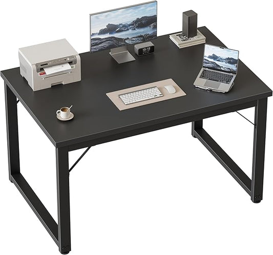 Mericonia 40 Inch Computer Desk, 1" Thick Small Office Table, Black | Modern Simple Style, Heavy Duty Industrial Frame, Small Study & Writing Table for Home Bedroom Work by MERICONIA