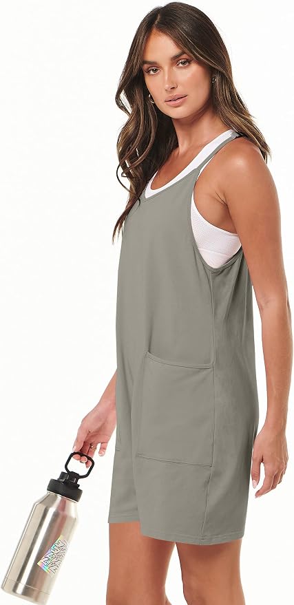 ANRABESS Womens Rompers Summer Casual Loose Sleeveless Overalls Spaghetti Strap Shorts Jumpsuit 2026 Beach Vacation Clothes - Image 5