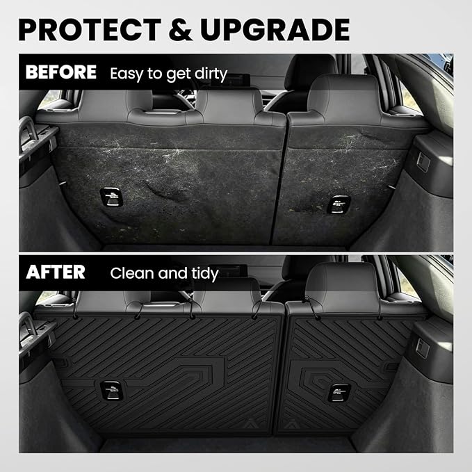 LASFIT All Weather Floor Mats for Honda Civic 2022-2026 - Back Protector | 3D Laser Custom Fit For 22-26 Civic (Only Fit Hatchback) | Flexible Non-Curl Recyclable TPE | Anti-Slip & Easy Wash - Image 2